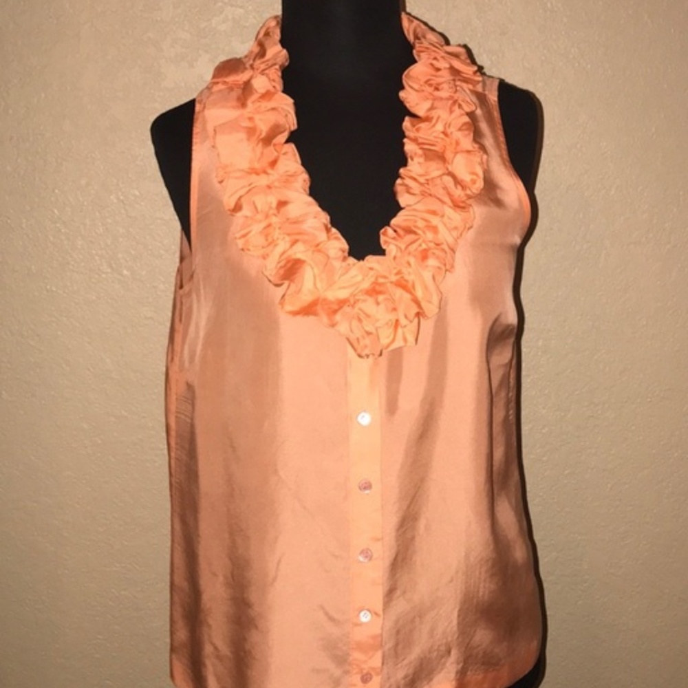 J.Crew Silk Ruffle Sleeveless Top
